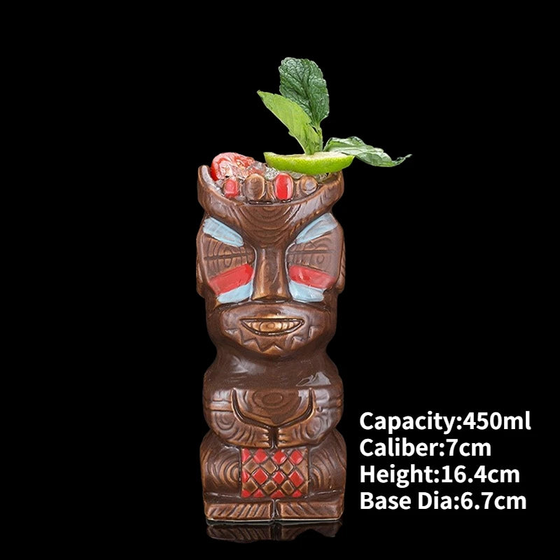 Hawaii Ceramic Tiki Easter Island Coffee Mugs