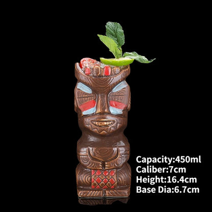 Hawaii Ceramic Tiki Easter Island Coffee Mugs
