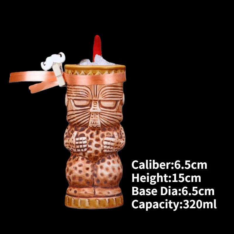 Hawaii Ceramic Tiki Easter Island Coffee Mugs