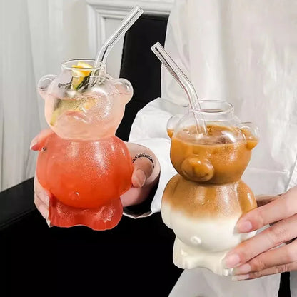 300ml Bear Shaped Transparent Glass Coffee Mug