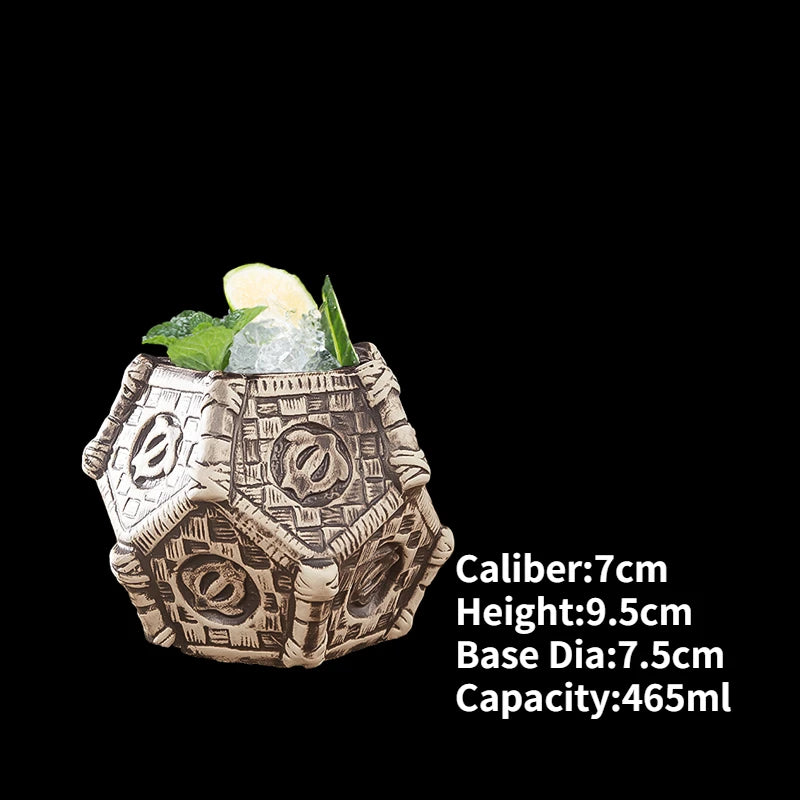 Hawaii Ceramic Tiki Easter Island Coffee Mugs