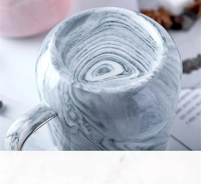Pink/Grey Coffee Mug - Gold Trim Nordic Style