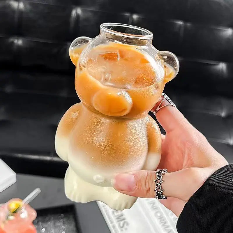 300ml Bear Shaped Transparent Glass Coffee Mug