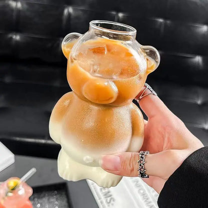 300ml Bear Shaped Transparent Glass Coffee Mug