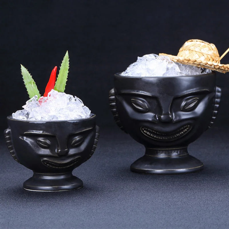 Hawaii Ceramic Tiki Easter Island Coffee Mugs