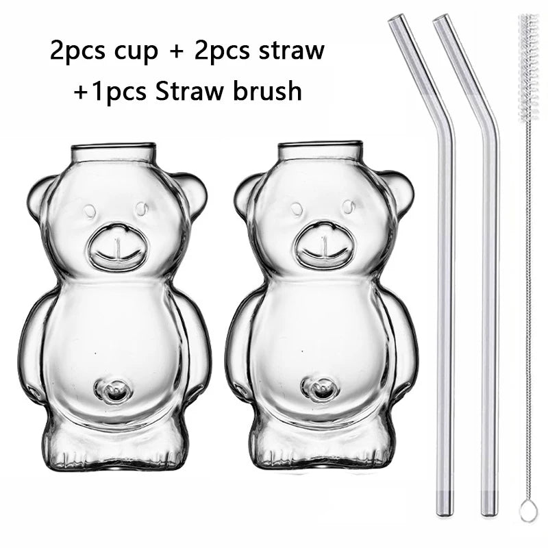 300ml Bear Shaped Transparent Glass Coffee Mug