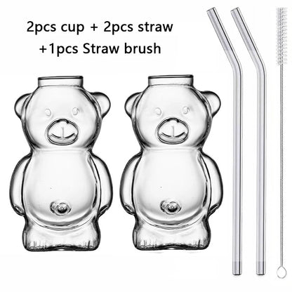 300ml Bear Shaped Transparent Glass Coffee Mug