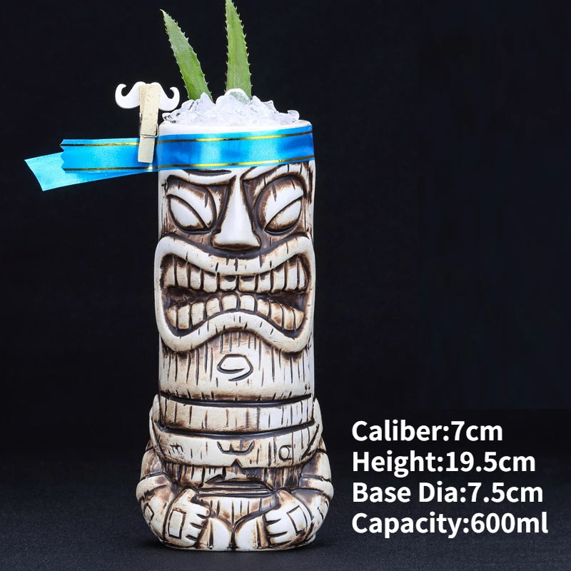 Hawaii Ceramic Tiki Easter Island Coffee Mugs