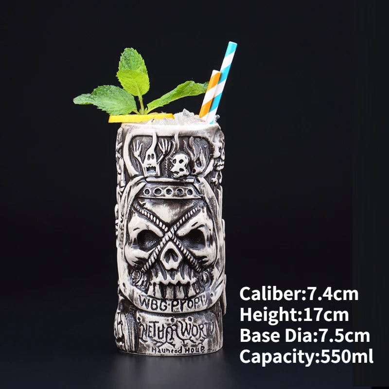 Hawaii Ceramic Tiki Easter Island Coffee Mugs