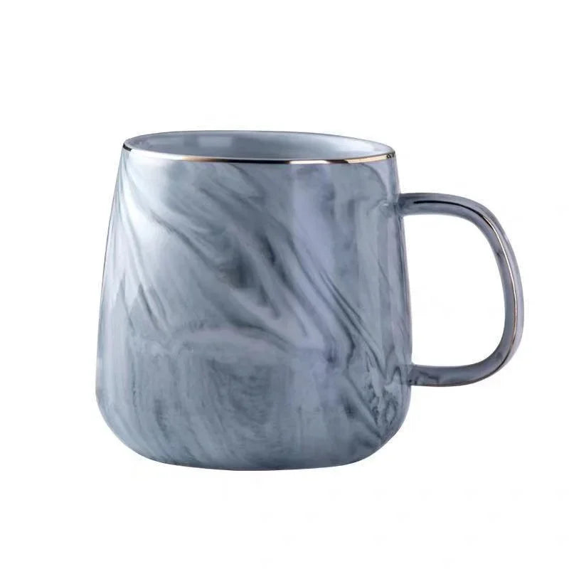 Pink/Grey Coffee Mug - Gold Trim Nordic Style