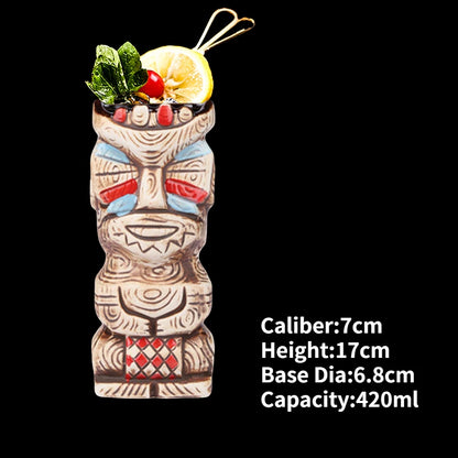 Hawaii Ceramic Tiki Easter Island Coffee Mugs