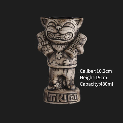 Hawaii Ceramic Tiki Easter Island Coffee Mugs