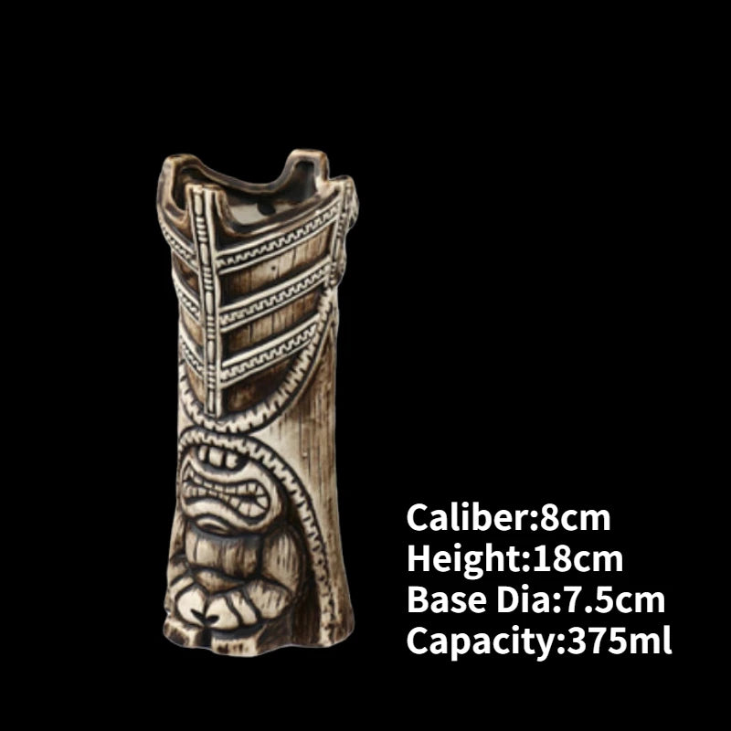 Hawaii Ceramic Tiki Easter Island Coffee Mugs