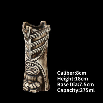 Hawaii Ceramic Tiki Easter Island Coffee Mugs