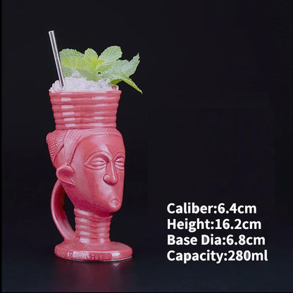 Hawaii Ceramic Tiki Easter Island Coffee Mugs
