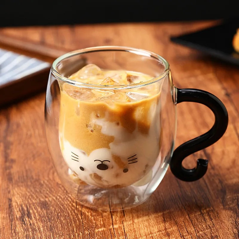 250ml Cute Cat Coffee Mug With Handle