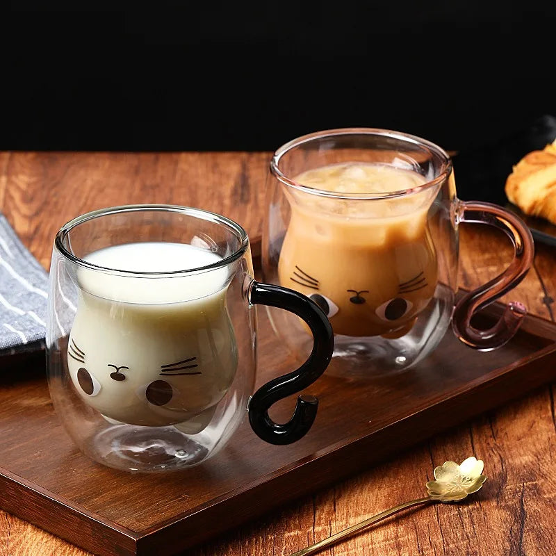 250ml Cute Cat Coffee Mug With Handle