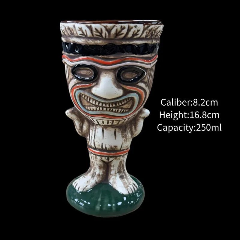 Hawaii Ceramic Tiki Easter Island Coffee Mugs