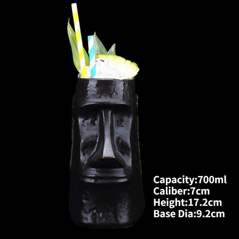 Hawaii Ceramic Tiki Easter Island Coffee Mugs