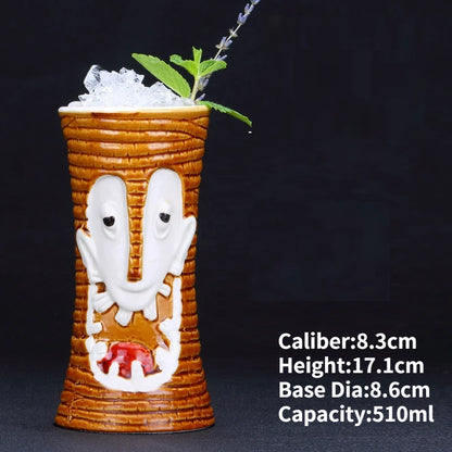 Hawaii Ceramic Tiki Easter Island Coffee Mugs