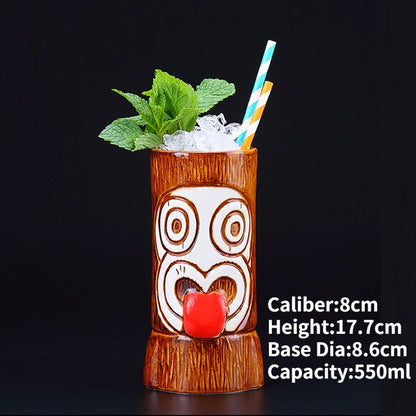 Hawaii Ceramic Tiki Easter Island Coffee Mugs