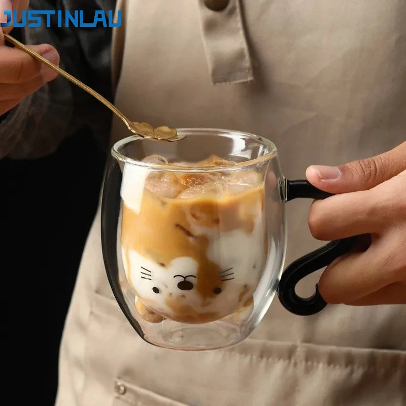 250ml Cute Cat Coffee Mug With Handle