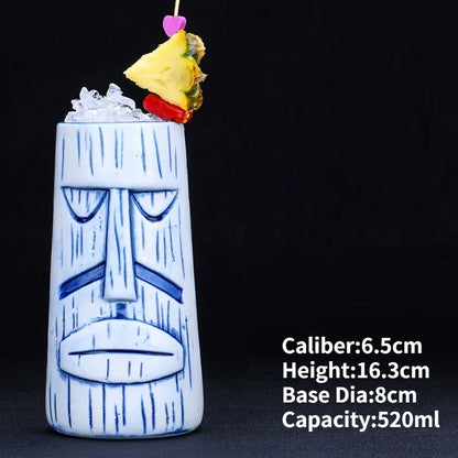 Hawaii Ceramic Tiki Easter Island Coffee Mugs