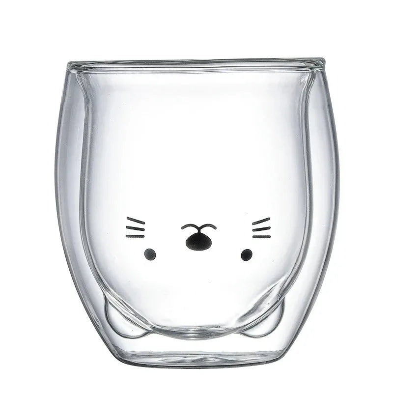 Cute Bear Double Glass Coffee Mug- 250ml