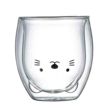 Cute Bear Double Glass Coffee Mug- 250ml