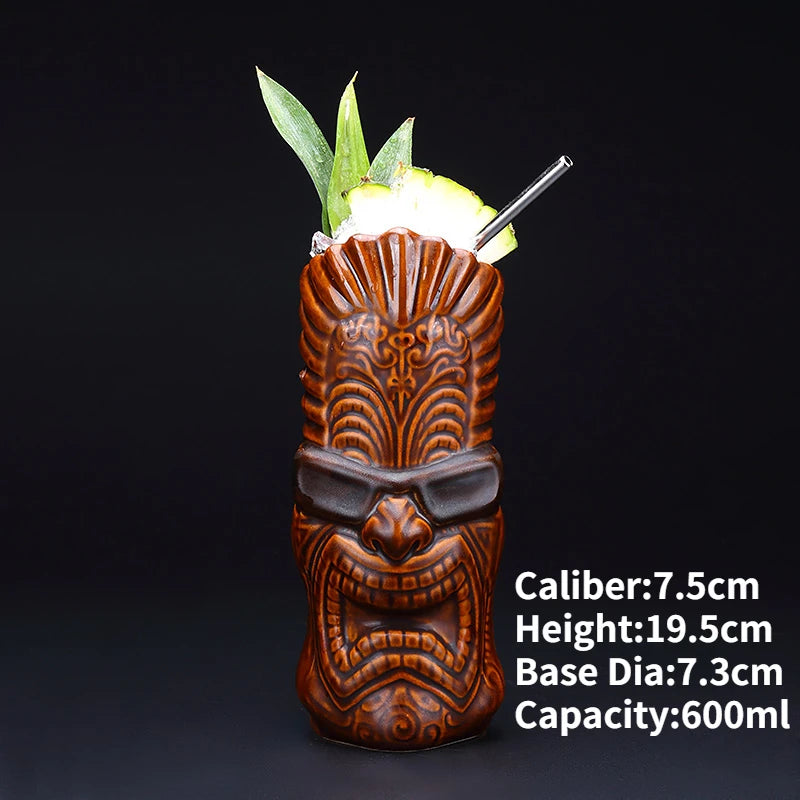 Hawaii Ceramic Tiki Easter Island Coffee Mugs