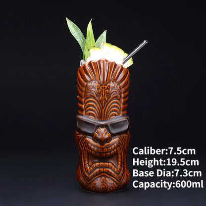 Hawaii Ceramic Tiki Easter Island Coffee Mugs
