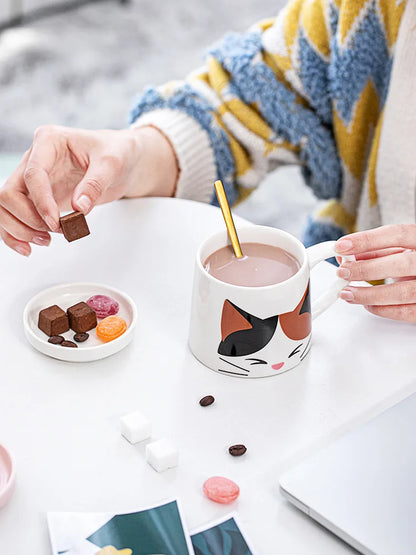 Cute Cat Ceramic Coffee Mug For Cat Lovers