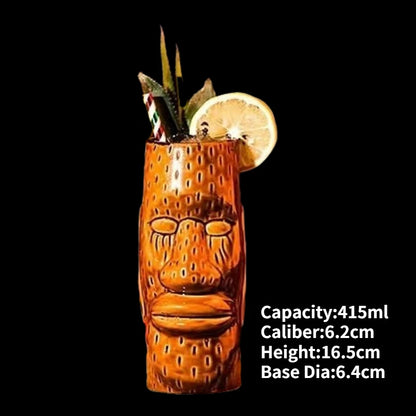 Hawaii Ceramic Tiki Easter Island Coffee Mugs