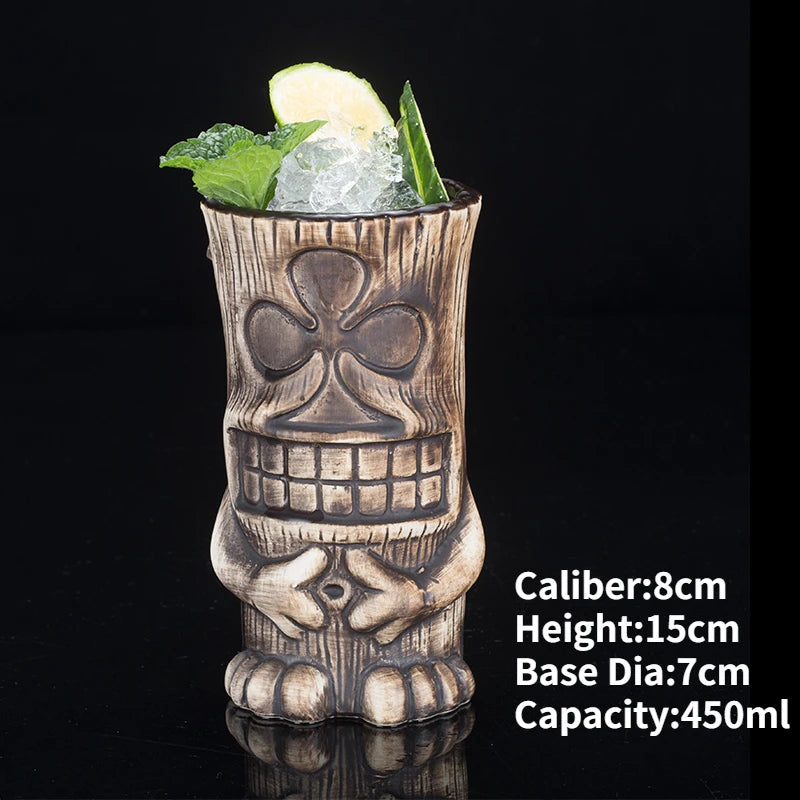 Hawaii Ceramic Tiki Easter Island Coffee Mugs