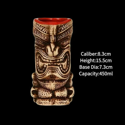 Hawaii Ceramic Tiki Easter Island Coffee Mugs