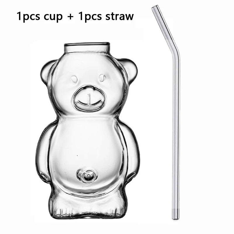 300ml Bear Shaped Transparent Glass Coffee Mug