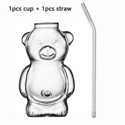 300ml Bear Shaped Transparent Glass Coffee Mug