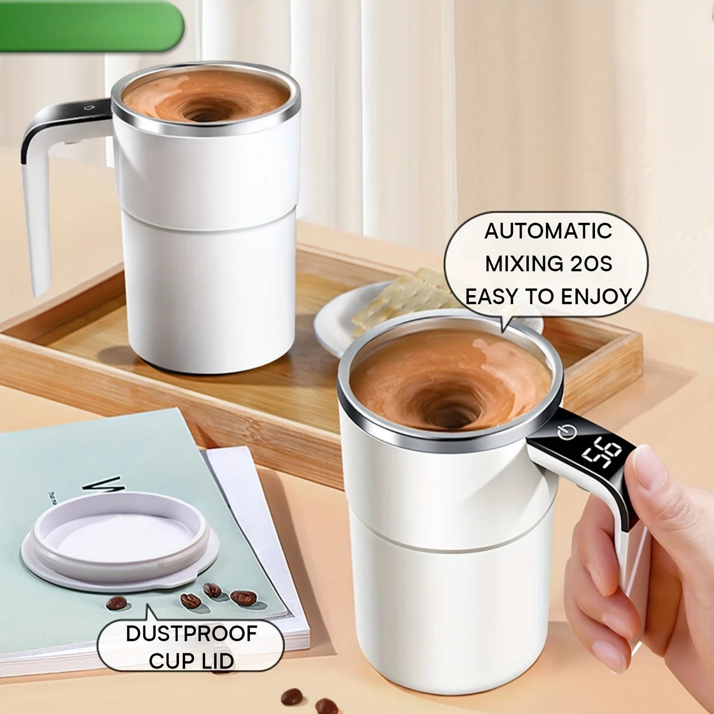 Self Stirring Coffee Mug - 380ml USB Charging with Temperature Display
