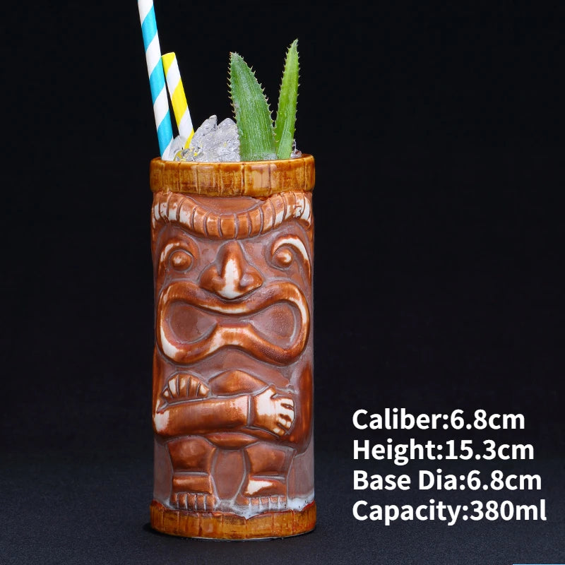 Hawaii Ceramic Tiki Easter Island Coffee Mugs