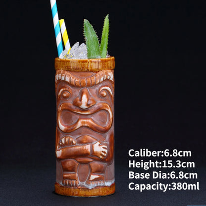 Hawaii Ceramic Tiki Easter Island Coffee Mugs