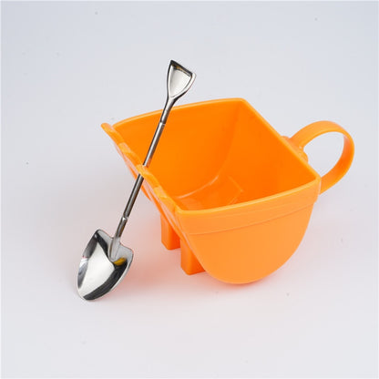 New Excavator Bucket Cup With Spade Shovel Spoon Funny Cup Digger Container Plastic Creative Cake Excavator Ashtray Bucket Cup
