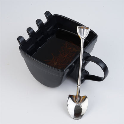 New Excavator Bucket Cup With Spade Shovel Spoon Funny Cup Digger Container Plastic Creative Cake Excavator Ashtray Bucket Cup