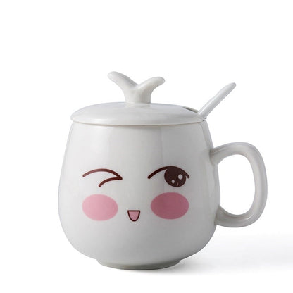 Cute Cartoon Face Expression Ceramic Coffee Mugs