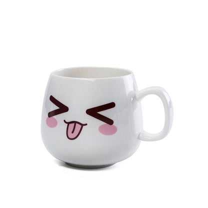 Cute Cartoon Face Expression Ceramic Coffee Mugs