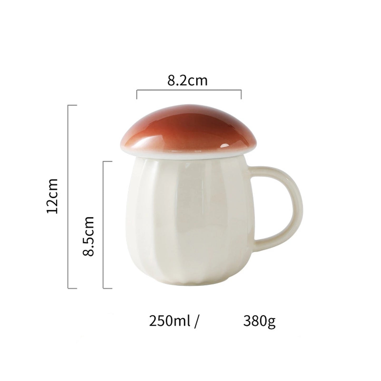 Cute Mushroom Ceramic Coffee Mug  with Lid