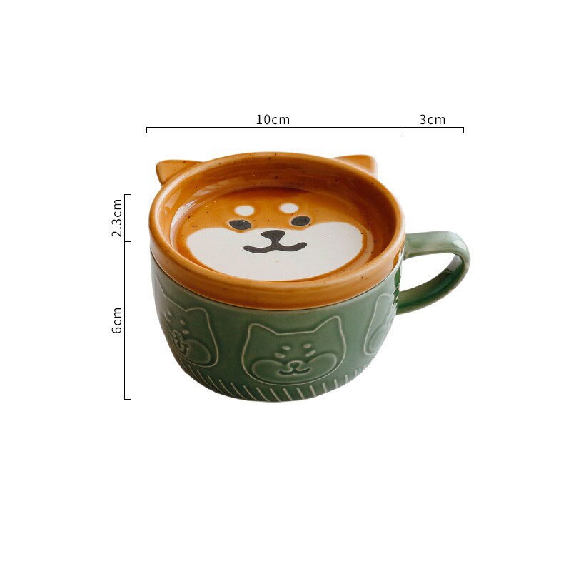 Cute Cat Coffee Mug with Lid
