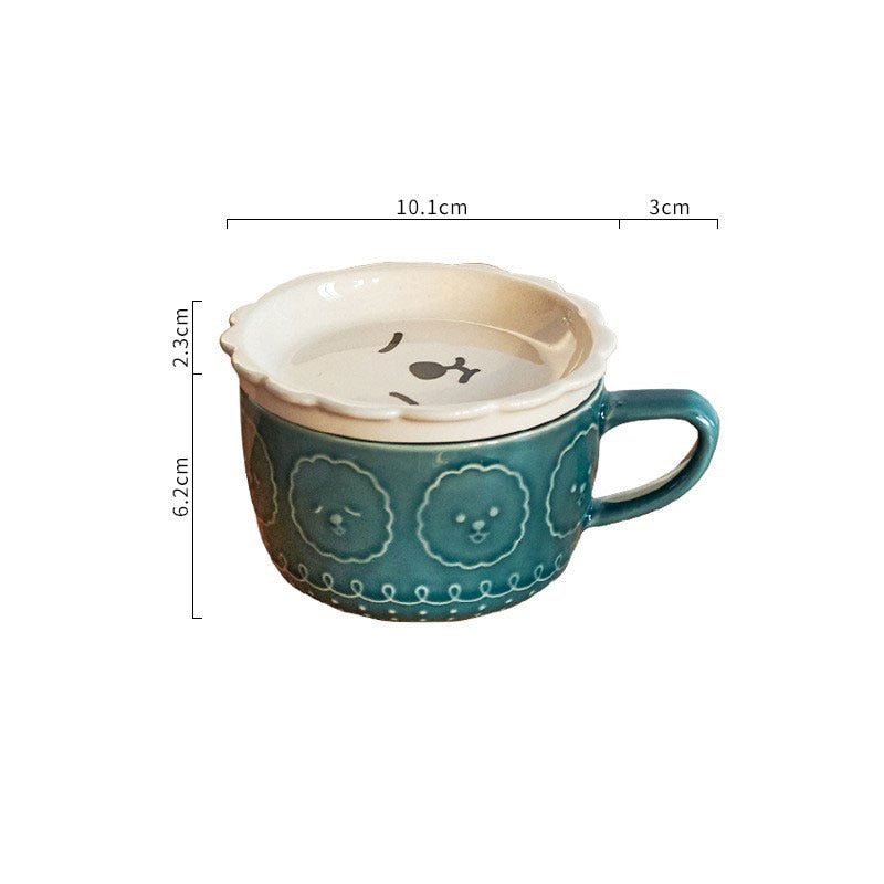 Cute Cat Coffee Mug with Lid