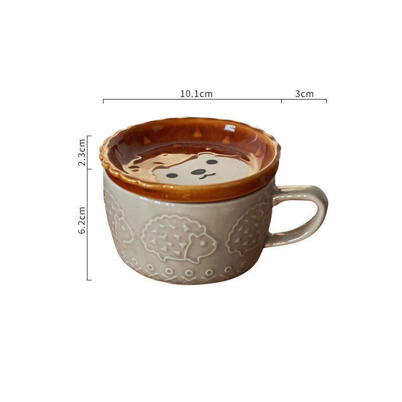 Cute Cat Coffee Mug with Lid