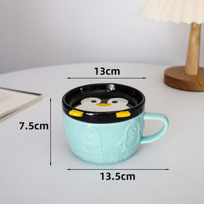 Cute Cat Coffee Mug with Lid