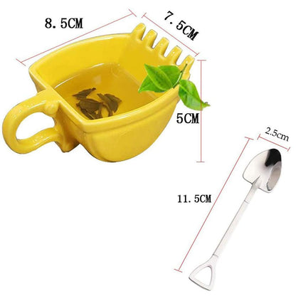 New Excavator Bucket Cup With Spade Shovel Spoon Funny Cup Digger Container Plastic Creative Cake Excavator Ashtray Bucket Cup